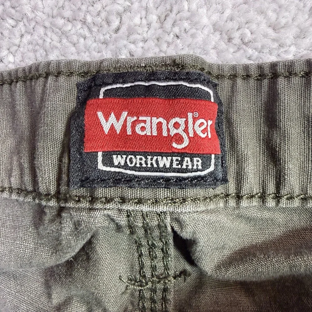 Wrangler Workwear Mens 34x34 Olive Green Ripstop Utility Cargo Work Field Pants